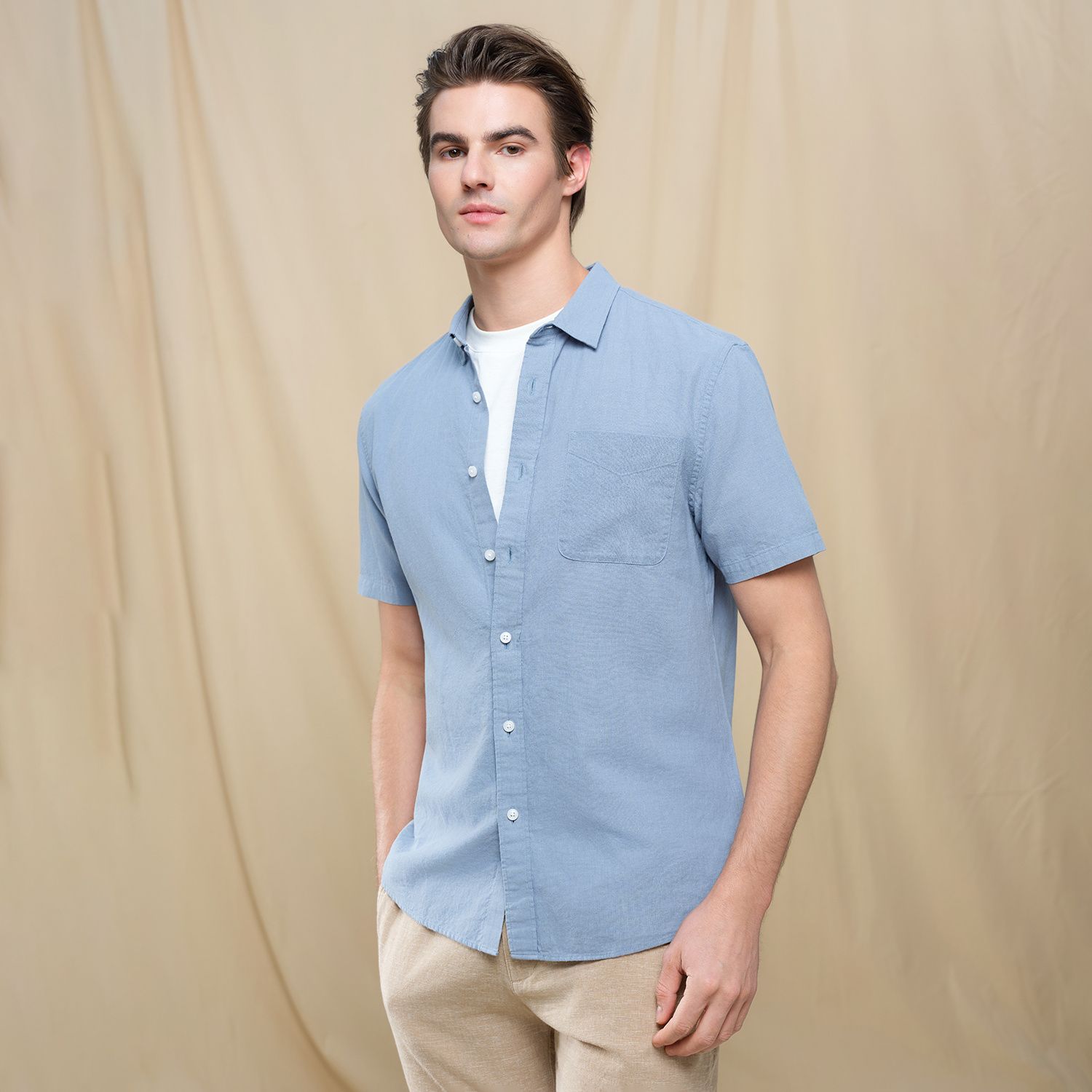Men's Half Sleeve Linen Shirt - Image 3