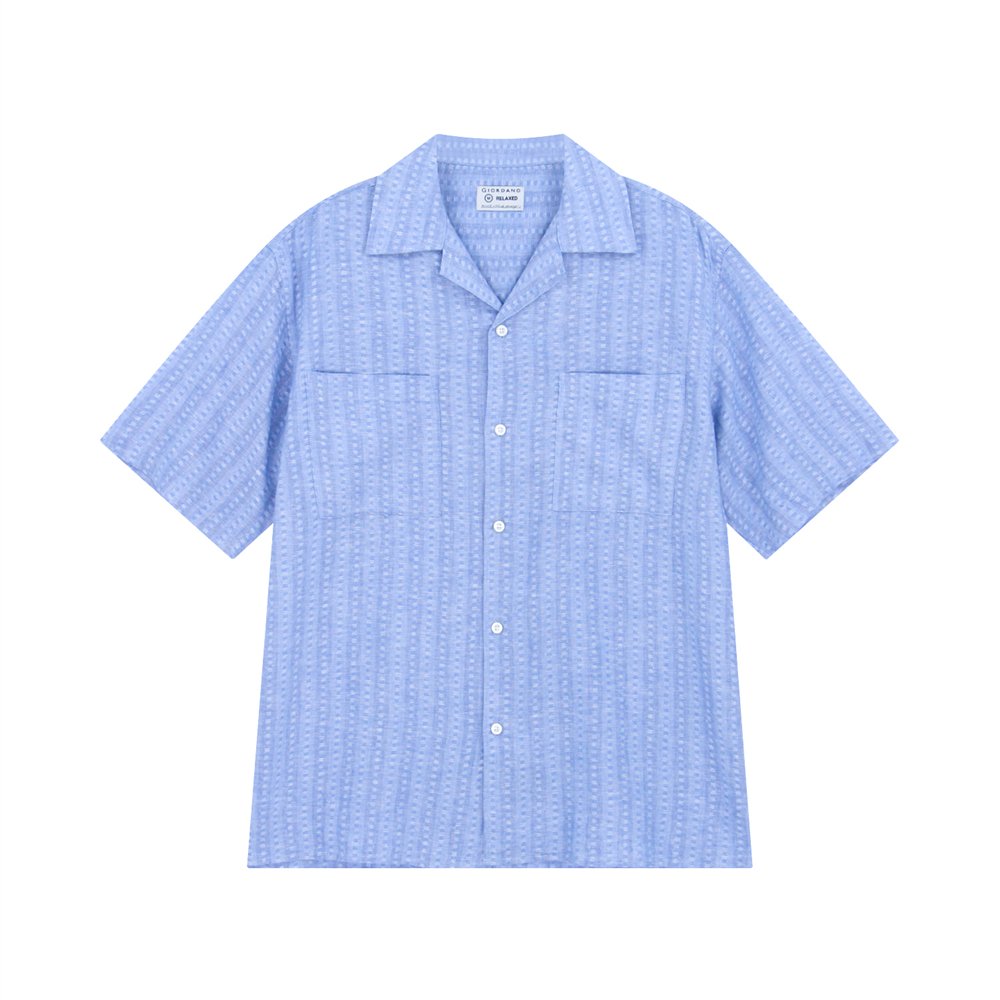 Men's Linen Cotton Poplin Relaxed Fit Button Front Shirt - Image 3
