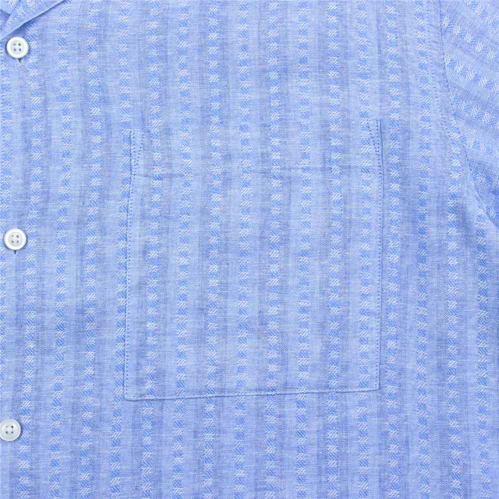 Men's Linen Cotton Poplin Relaxed Fit Button Front Shirt - Image 6