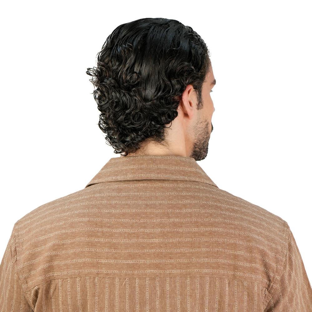 Men's Linen Cotton Poplin Relaxed Fit Button Front Shirt - Image 5