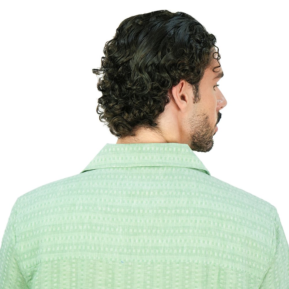 Men's Linen Cotton Poplin Relaxed Fit Button Front Shirt - Image 6