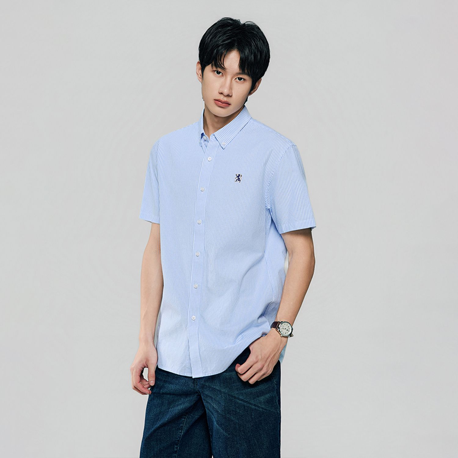 Men's Lion Oxford Slim Short Sleeve Shirt - Image 4