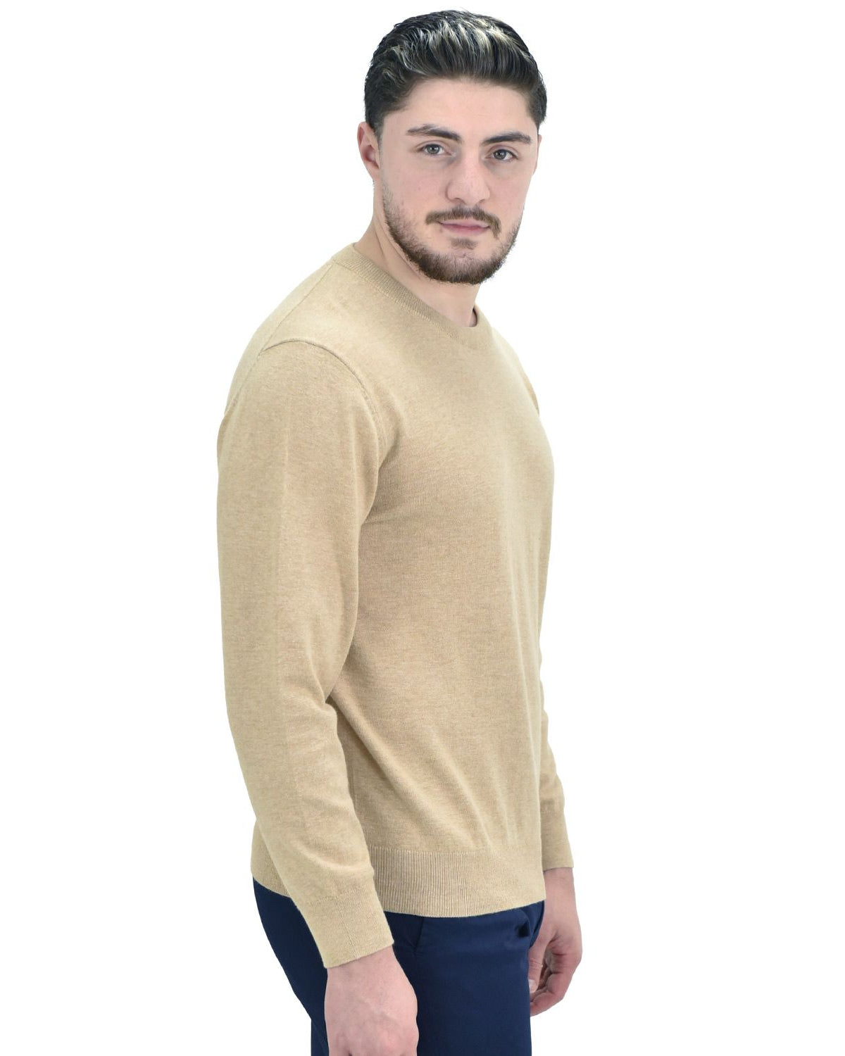 Quick buy Men's Crew Neck Long Sleeve Relaxed Fit Pullover - Khaki