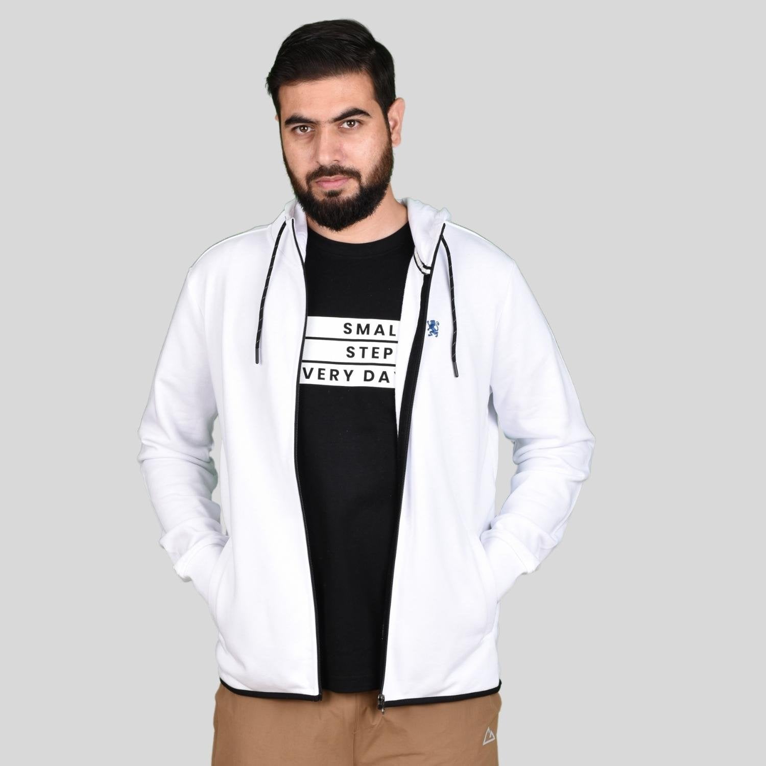 Men's Long Sleeve Slim Embroidery Knit Jacket - Image 2