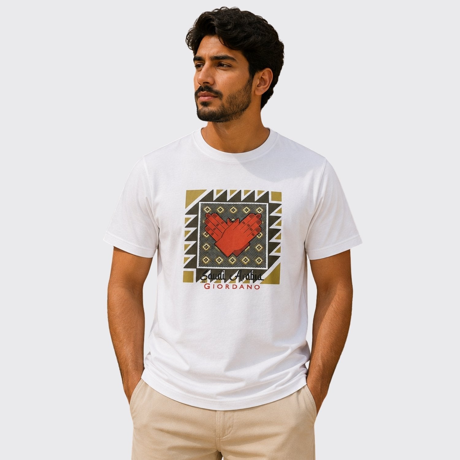 Men's Slim Fit Saudi National Day Print Tee - Image 1