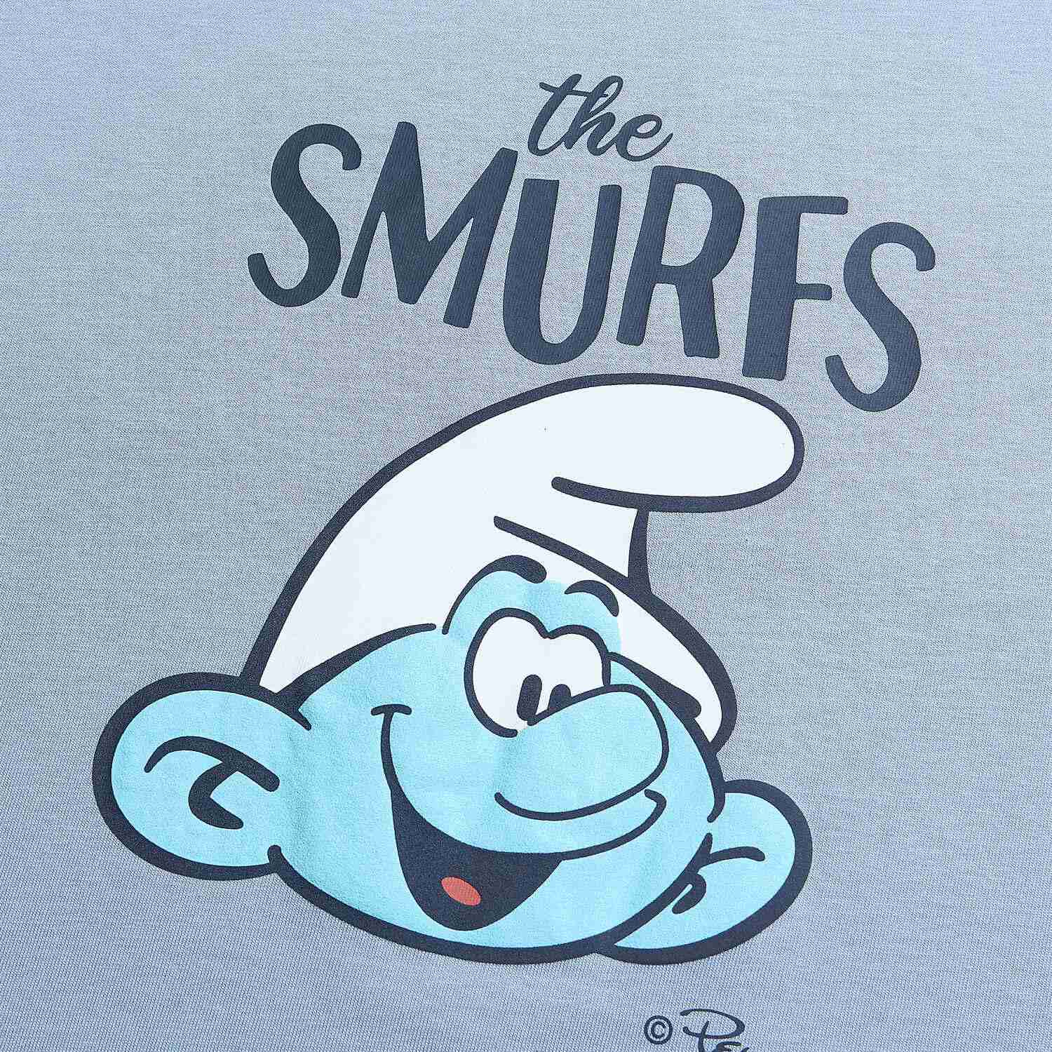 Men's Relaxed Fit Smurfs Print Crew Neck Tee - Image 9