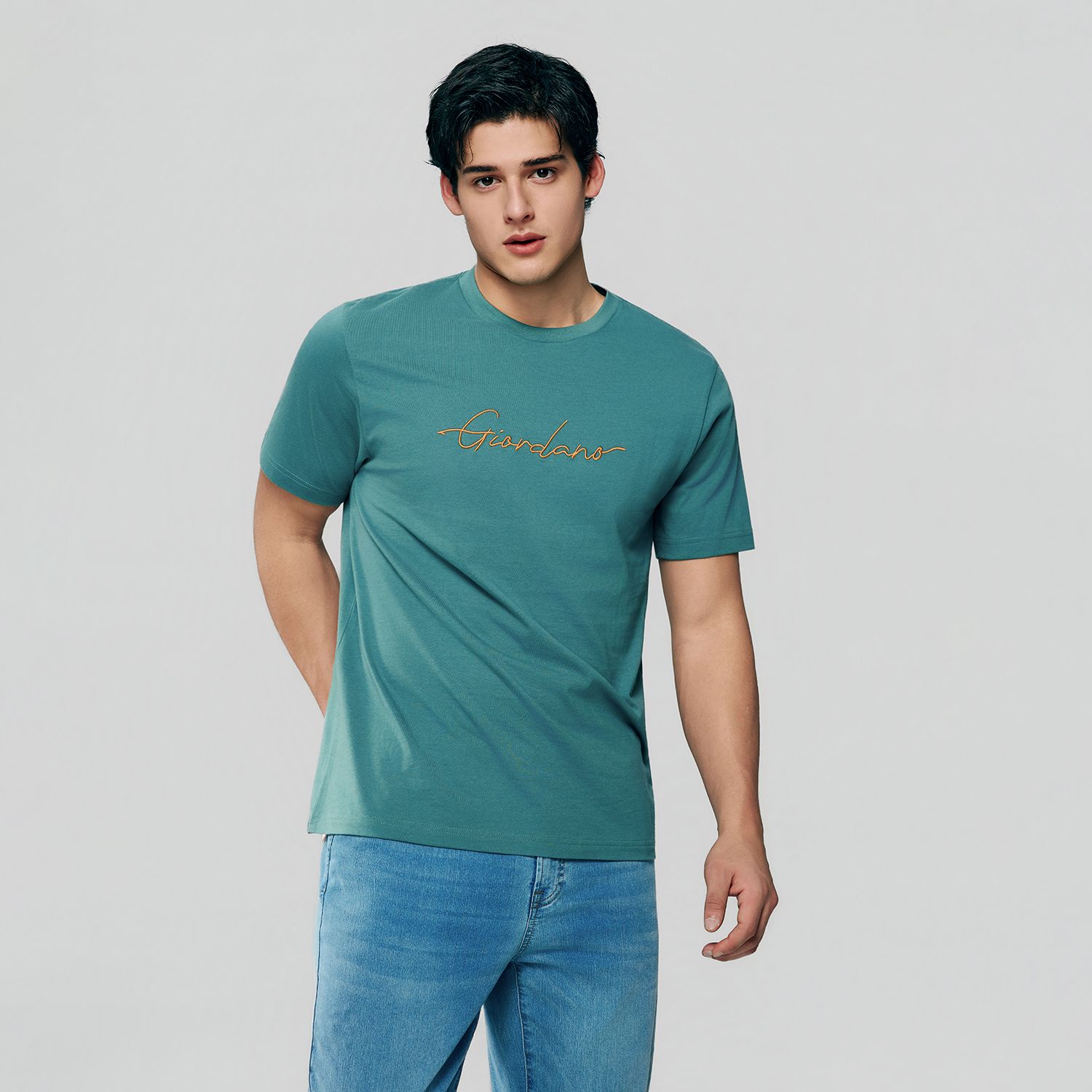 Men's Slim Fit Cotton Signature Print Tee - Image 3
