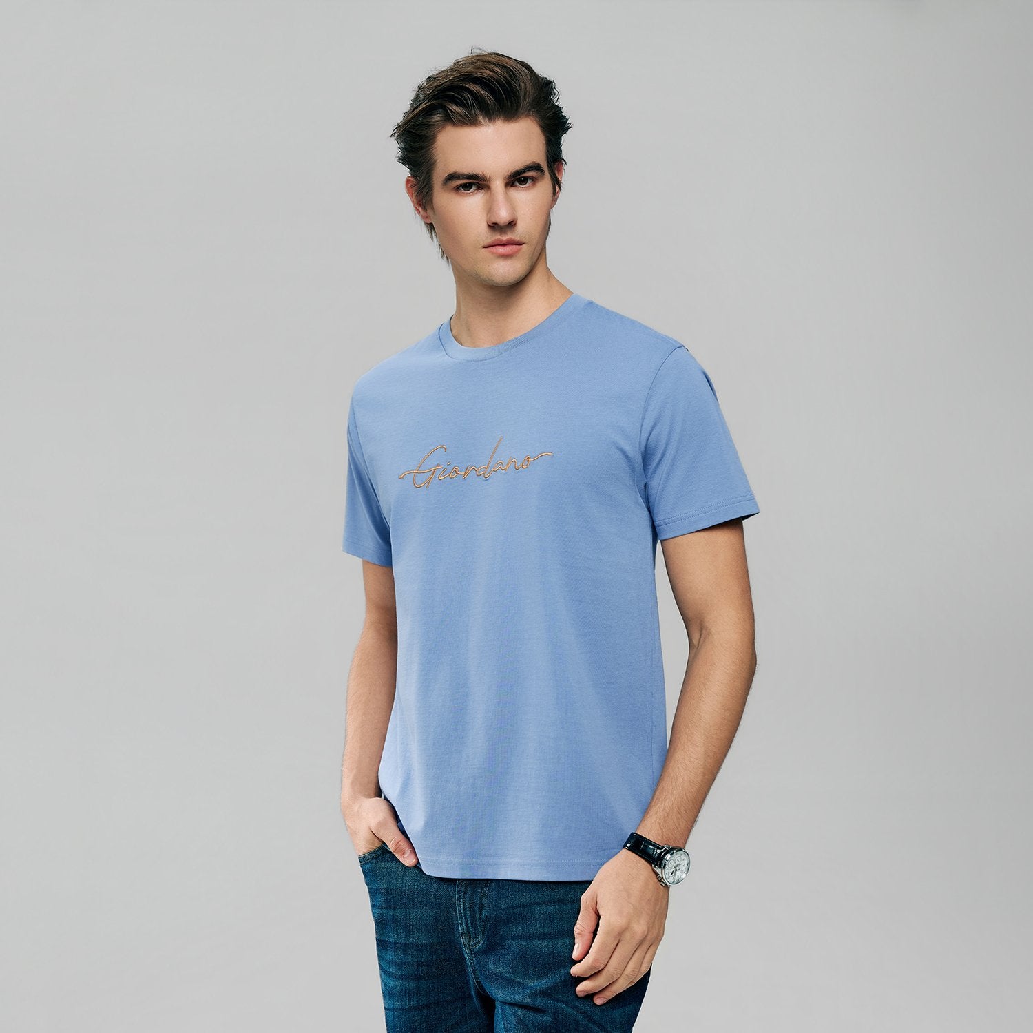 Men's Slim Fit Cotton Signature Print Tee - Image 2