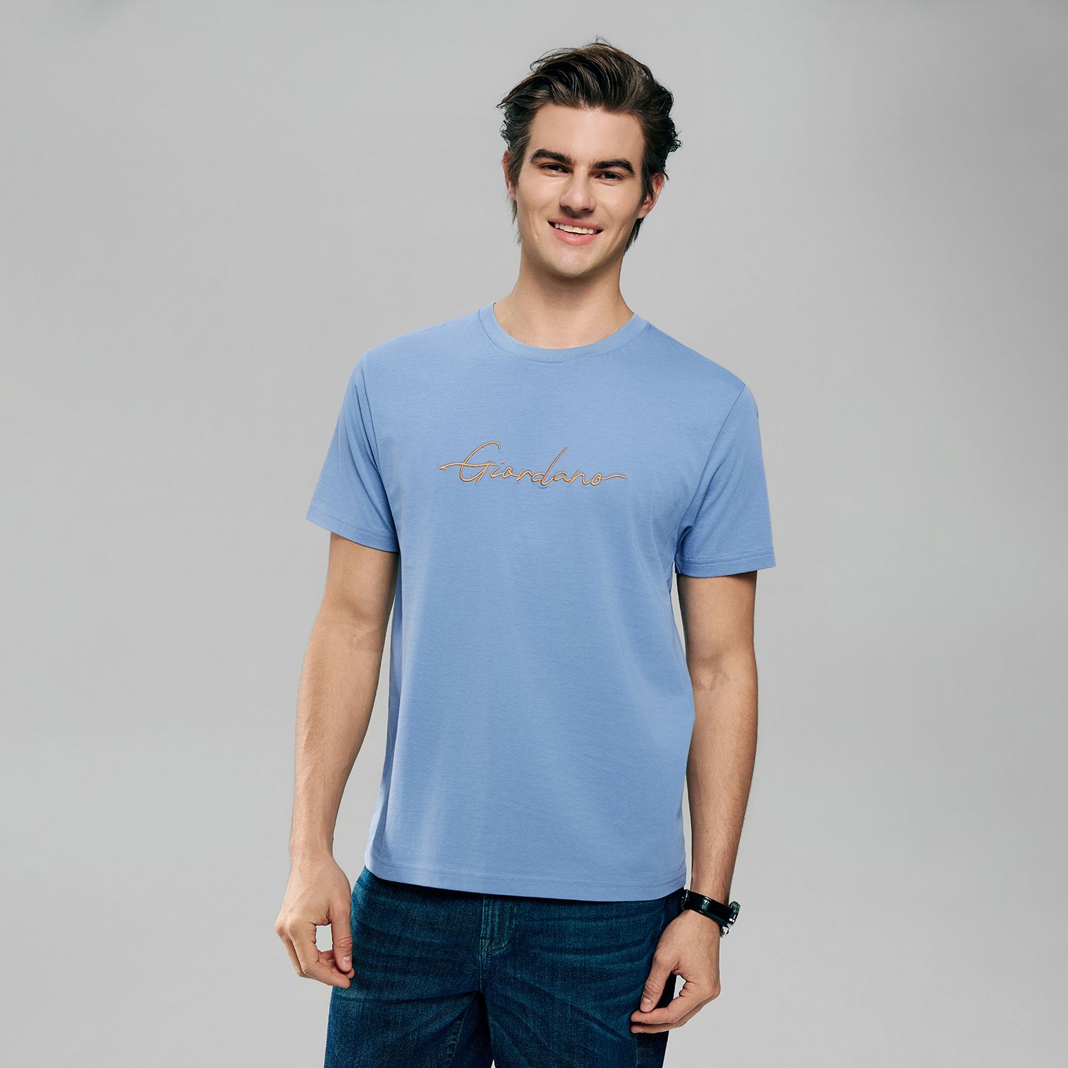 Men's Slim Fit Cotton Signature Print Tee - Image 3