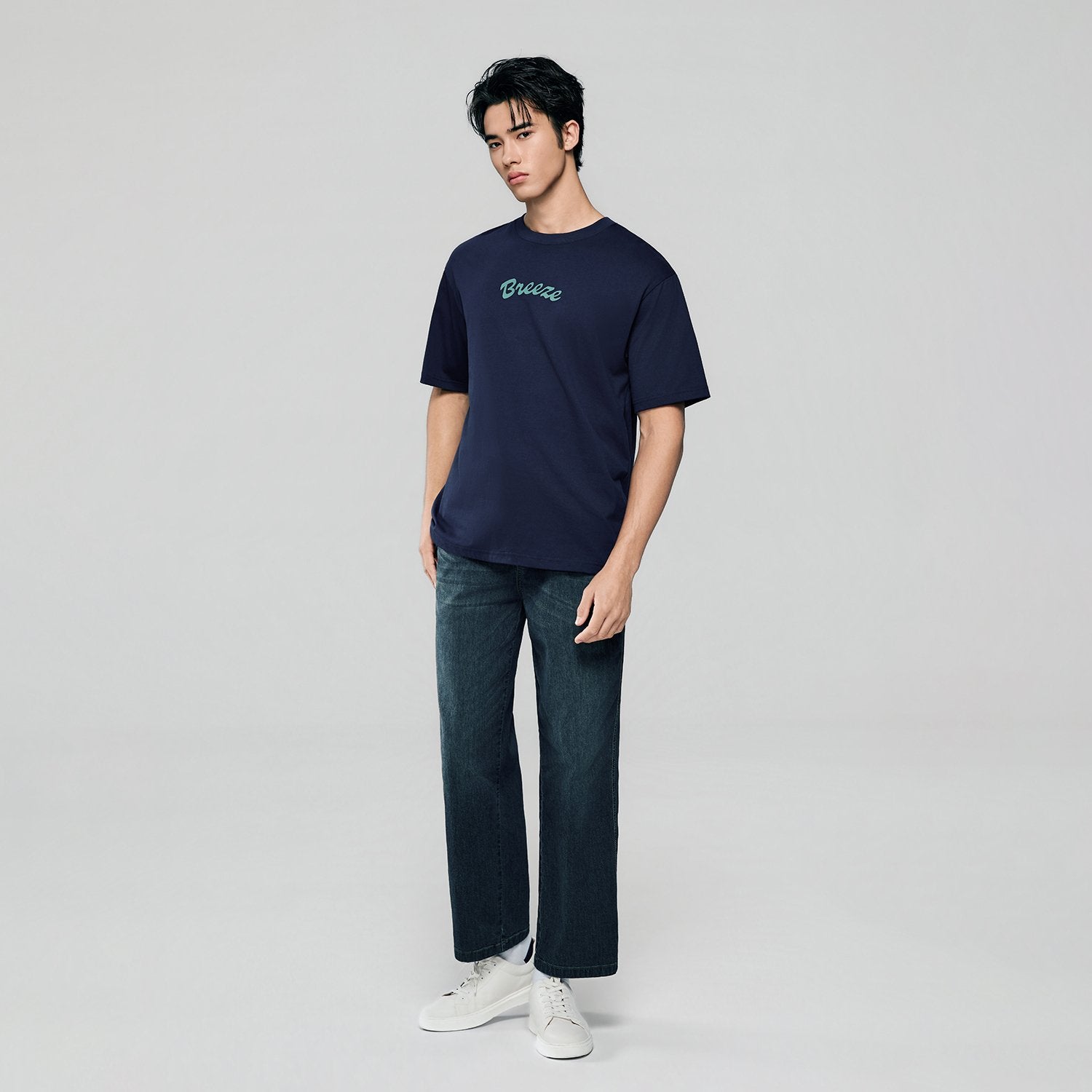Men's Crew Neck Relaxed Print Tee - Image 1