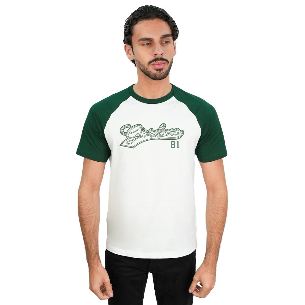 Men's Slim Cotton Raglan Signature Print Tee - Image 1