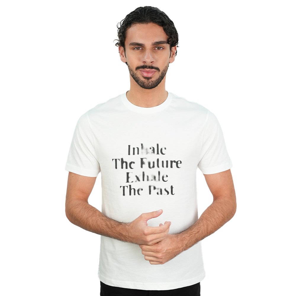 Men's Slim Cotton Crew Neck Message Print Tee - Image 1