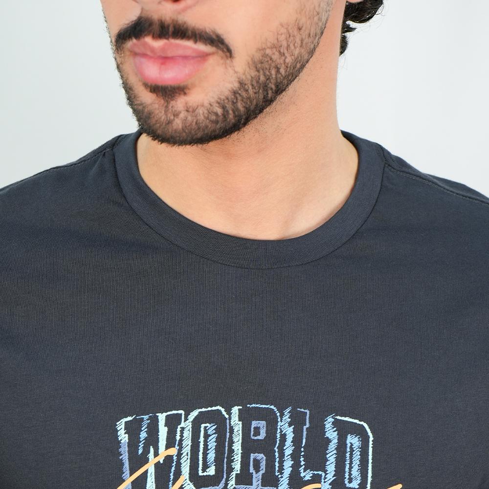 Men's Slim Cotton Crew Neck WWS Graphic Print Tee - Image 3