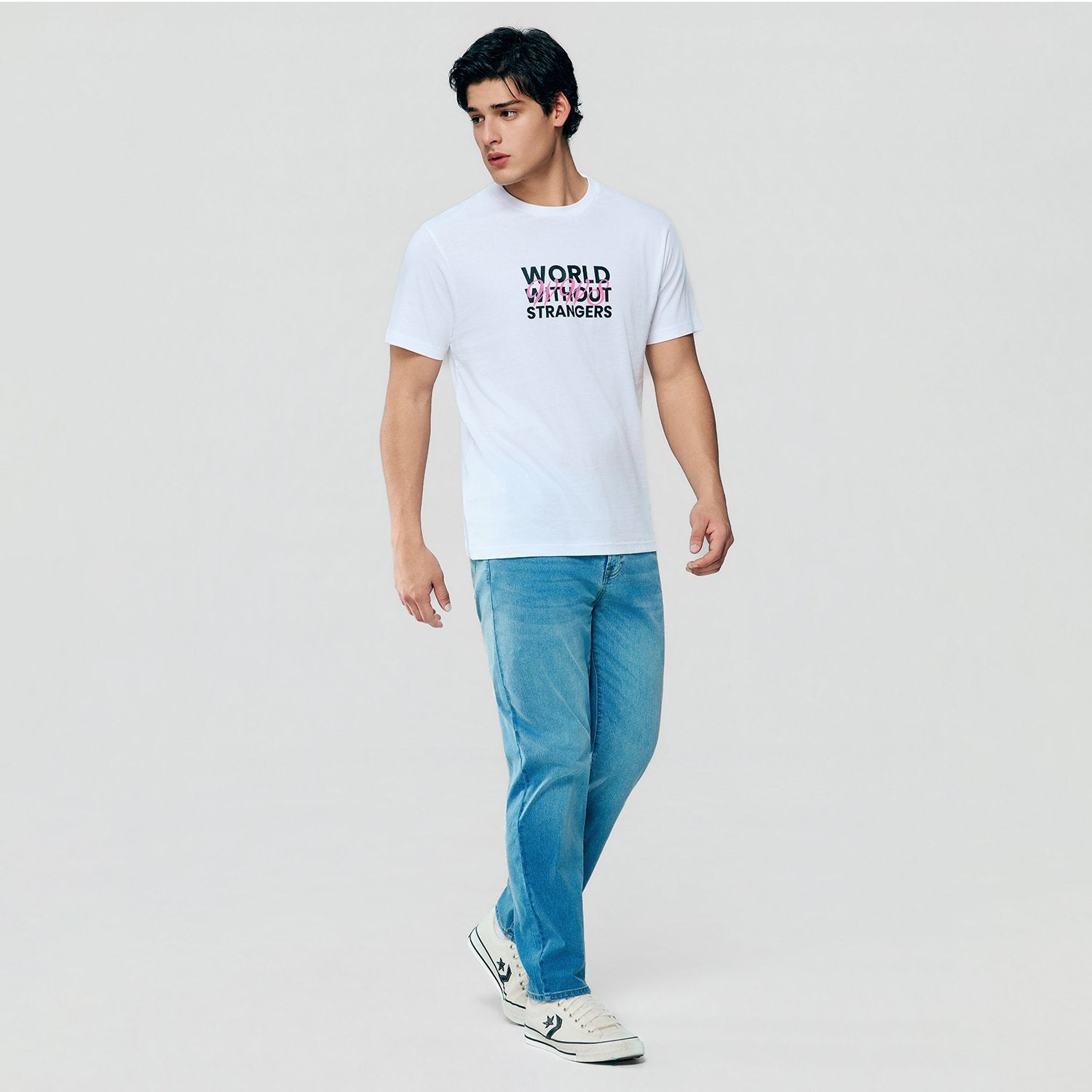 Men's Cotton Crew Neck Slim  Print T-Shirt - Image 1