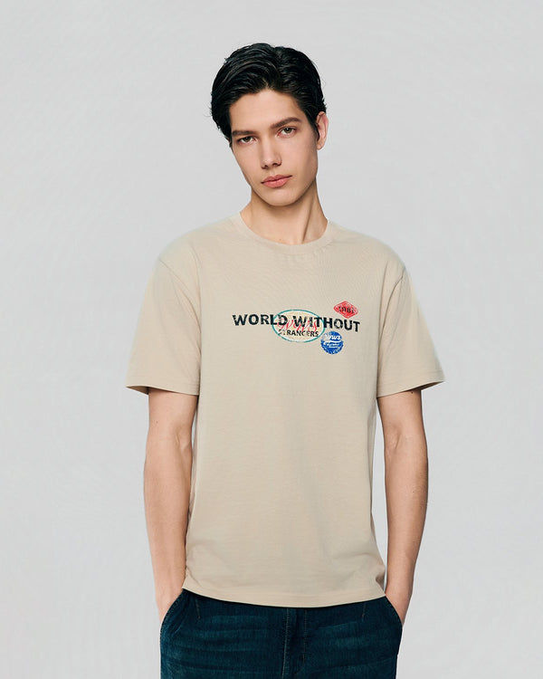 Quick buy Men's Cotton Crew Neck Slim Print T-Shirt