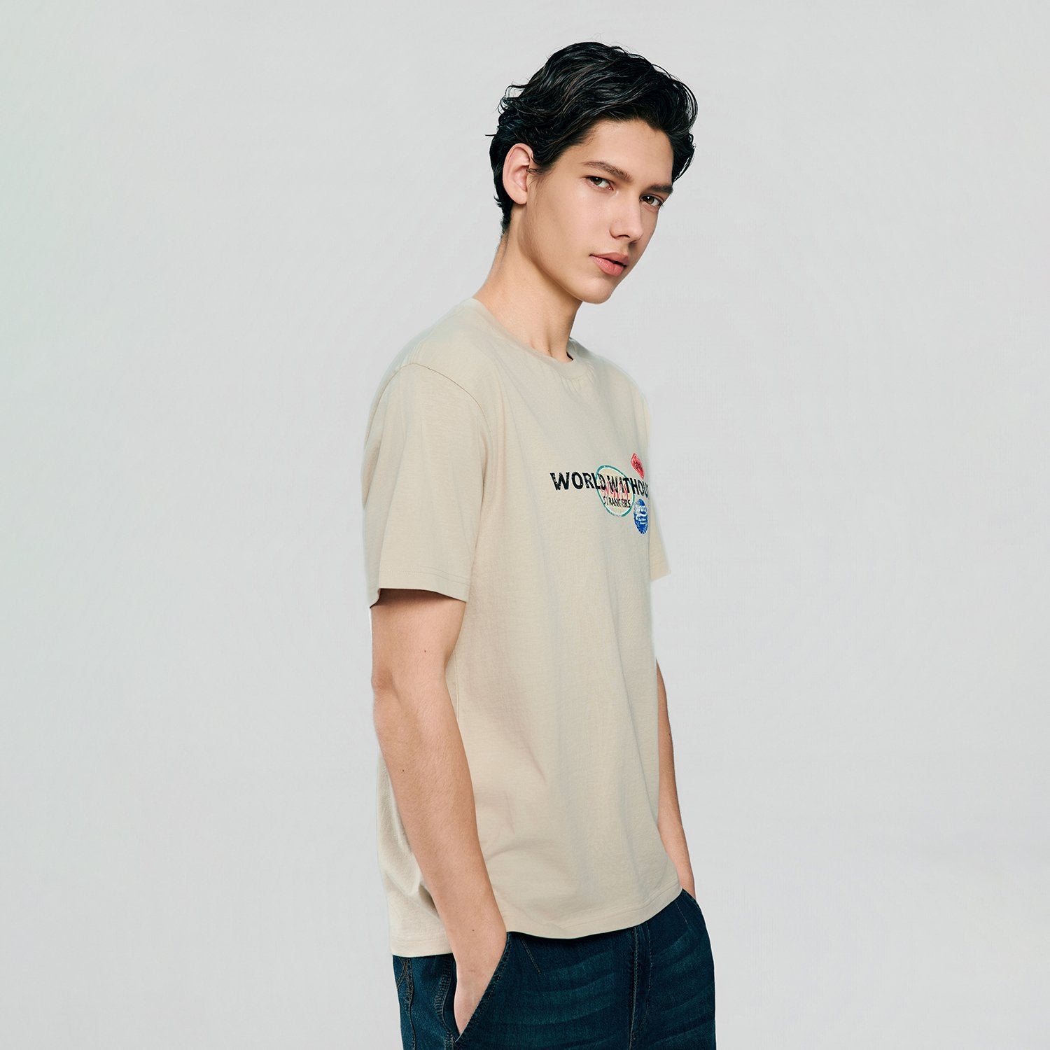 Men's Cotton Crew Neck Slim  Print T-Shirt - Image 5
