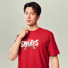 Men's Relaxed Fit Long Sleeve Smurfs Print Crew Neck Tee - Image 4