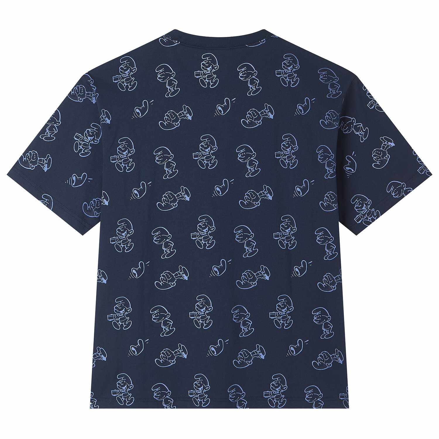 Men's  Relaxed Fit  Smurfs Print Crew Neck Tee - Image 7