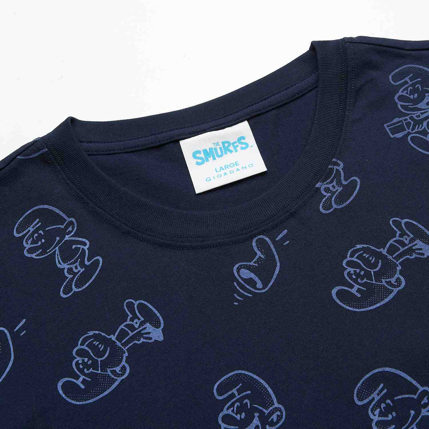 Men's  Relaxed Fit  Smurfs Print Crew Neck Tee - Image 8