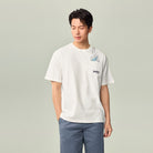 Men's Relaxed Fit Smurfs Pocket Print Crew Neck Tee - Image 2