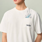 Men's Relaxed Fit Smurfs Pocket Print Crew Neck Tee - Image 4