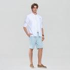 Men's Slim Twill Bermuda Shorts with Stretch Waist - Image 1