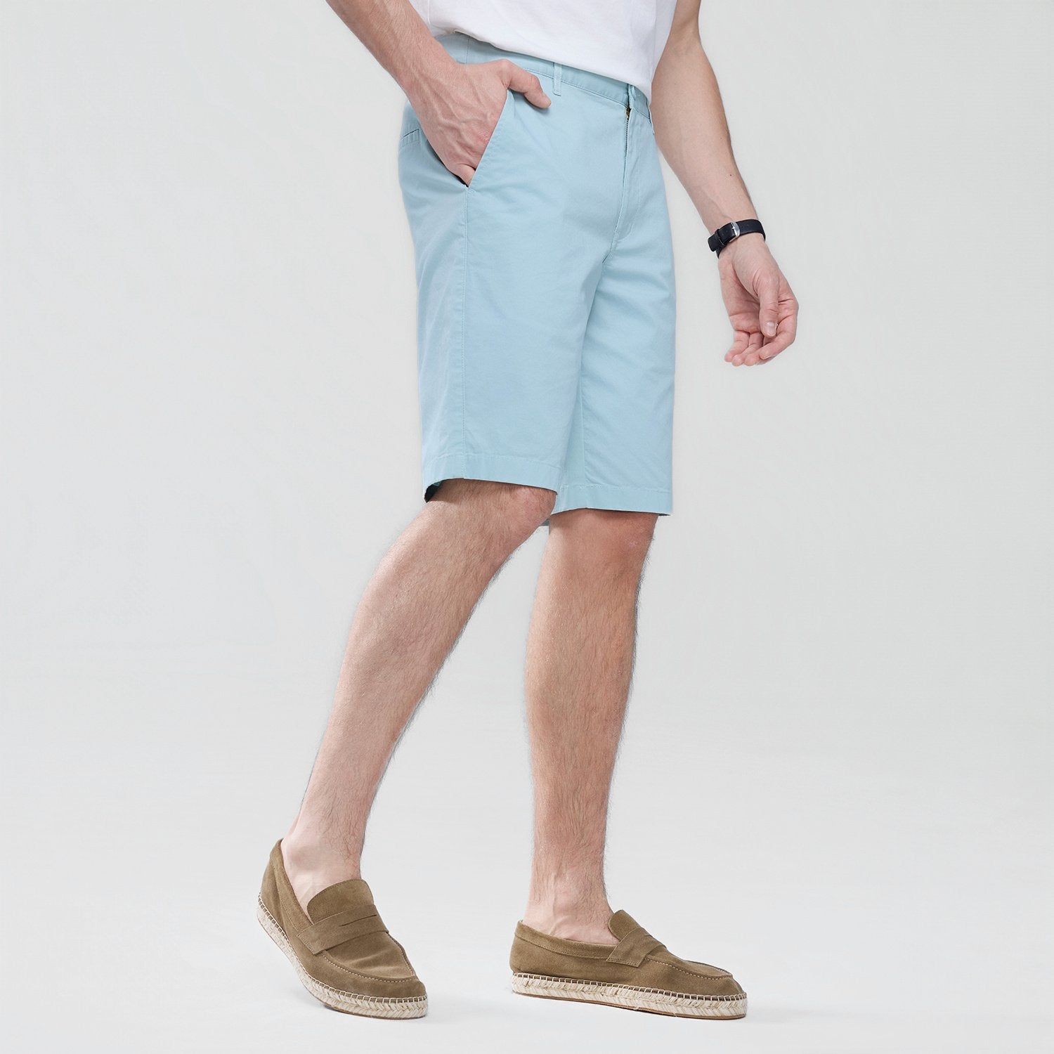 Men's Slim Twill Bermuda Shorts with Stretch Waist - Image 2