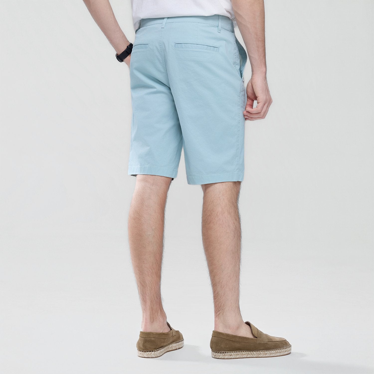 Men's Slim Twill Bermuda Shorts with Stretch Waist - Image 4