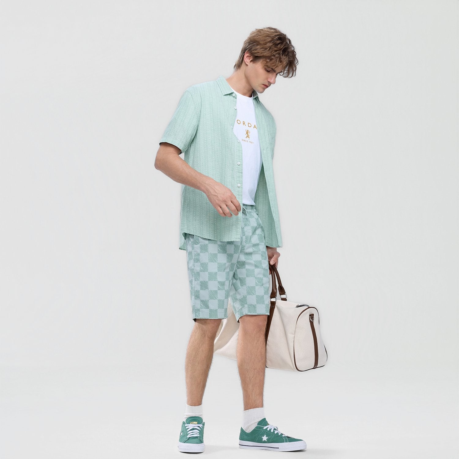 Men's Slim Twill Bermuda Elastic Waist Short - Image 1