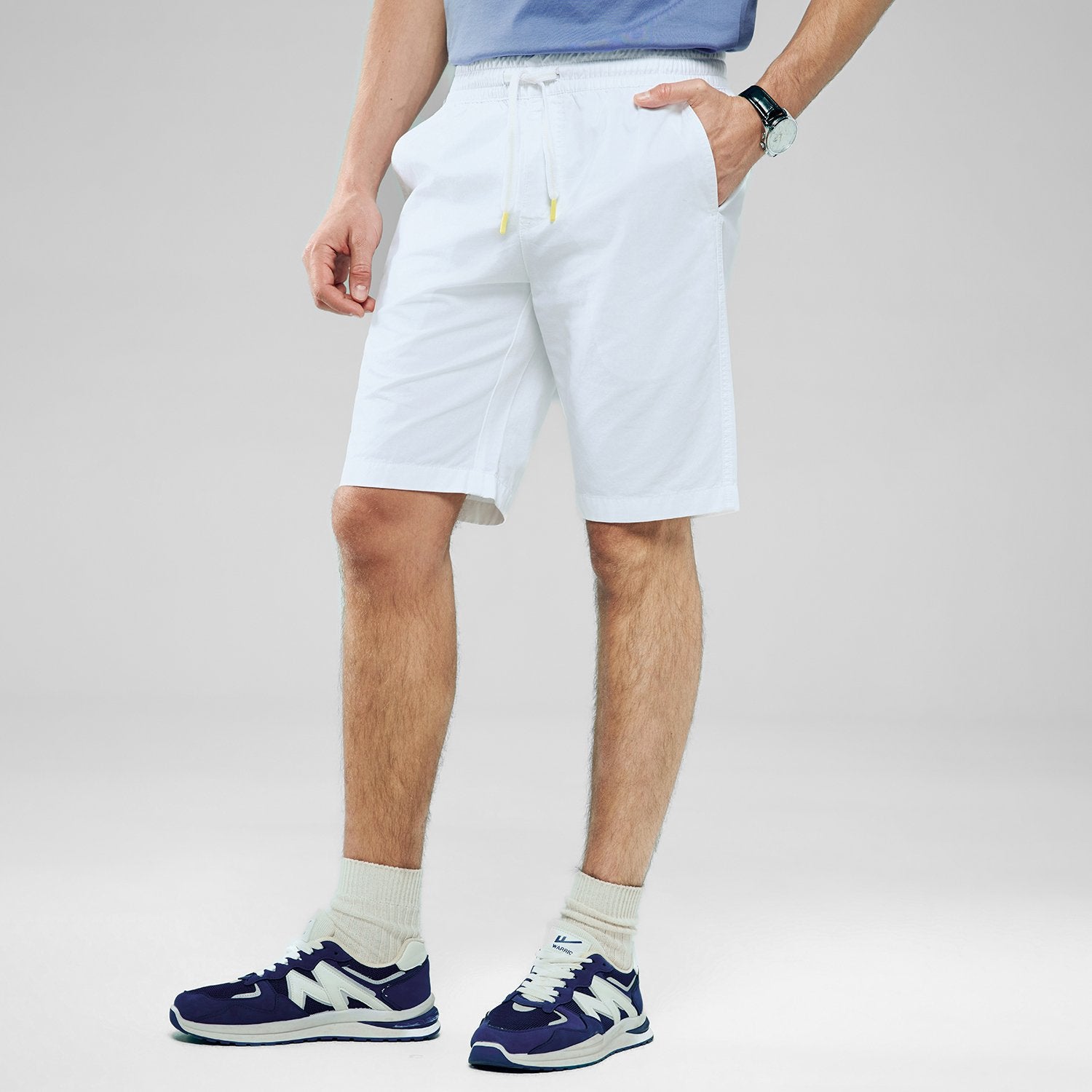 Men's Elastic Waist Slim  Bermuda Shorts - Image 3
