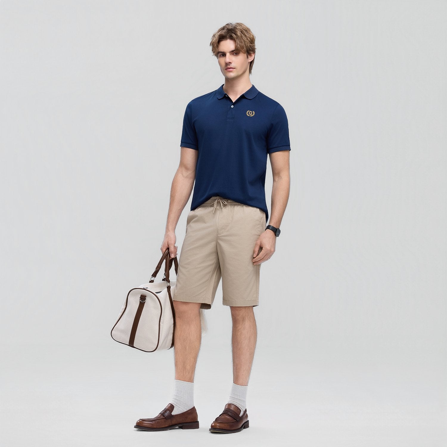 Men's Elastic Waist Slim  Bermuda Shorts - Image 1