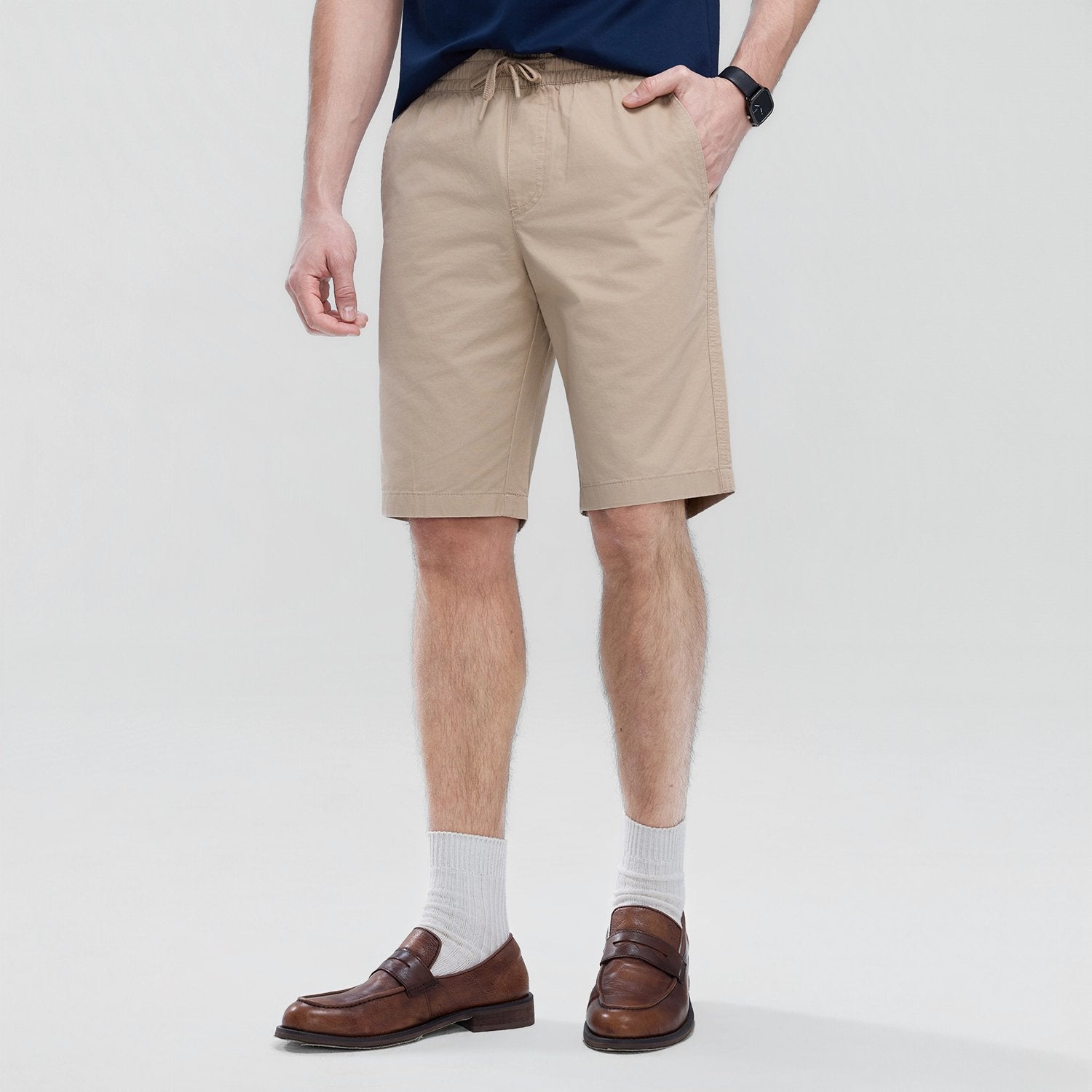 Men's Elastic Waist Slim  Bermuda Shorts - Image 3