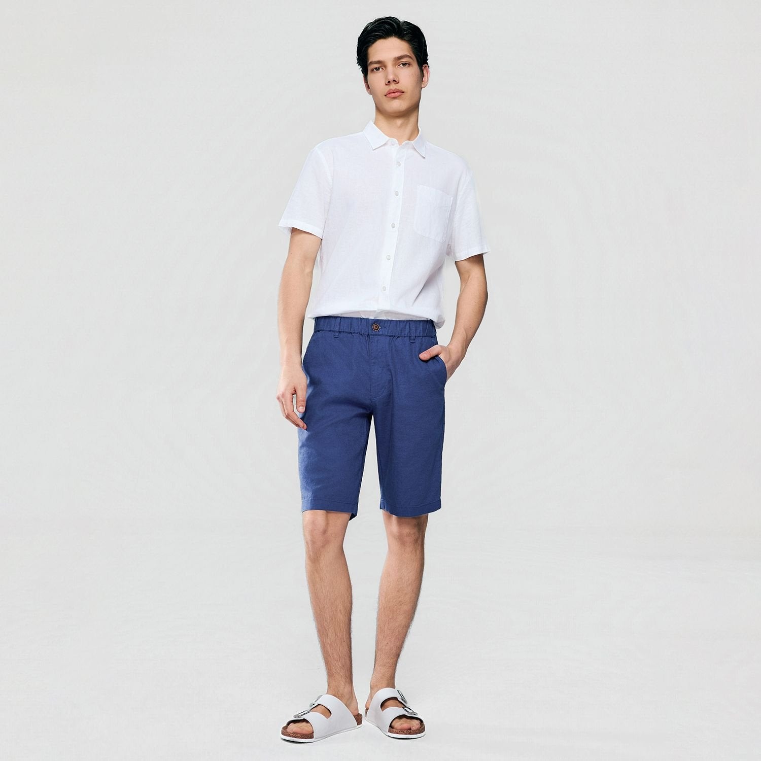 Men's Slim Linen Cotton Bermuda Shorts - Image 2