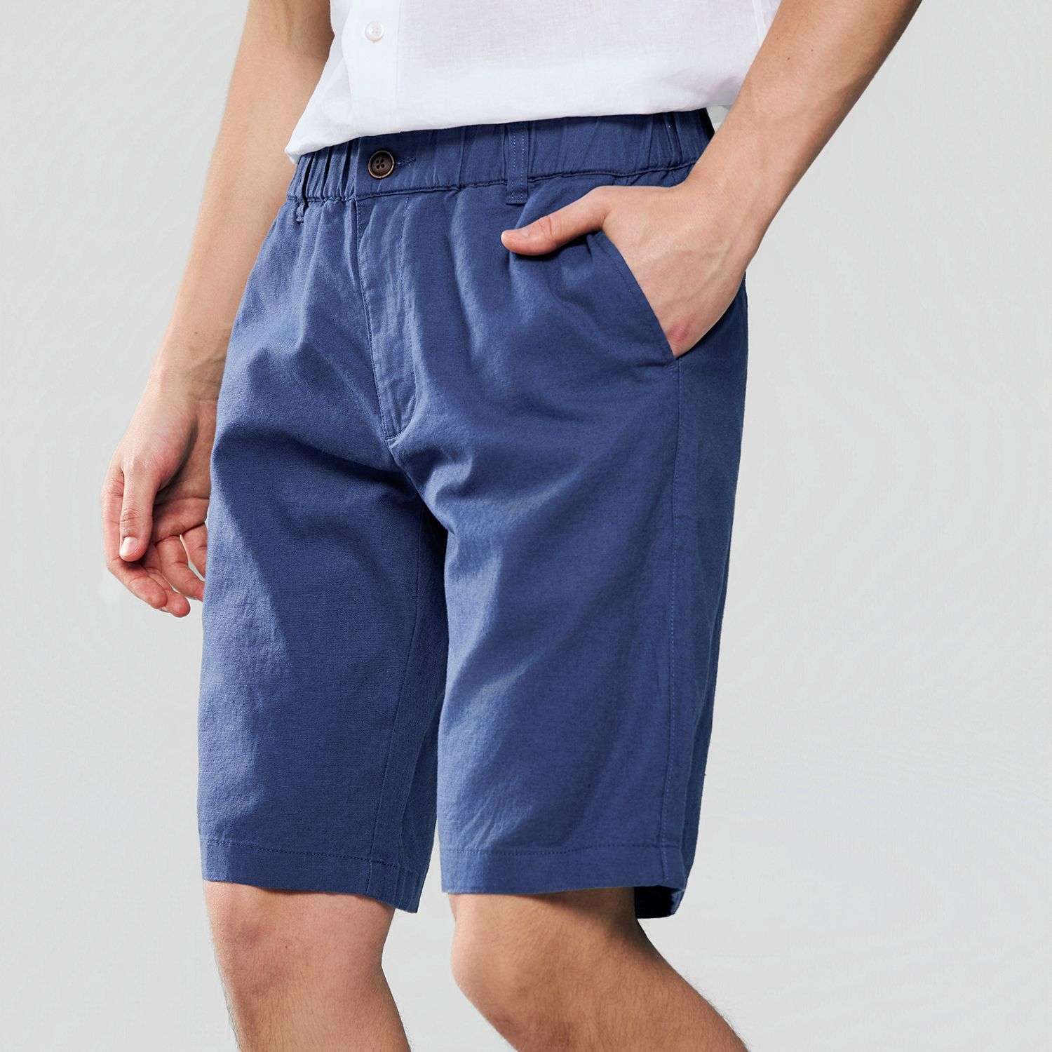 Men's Slim Linen Cotton Bermuda Shorts - Image 6