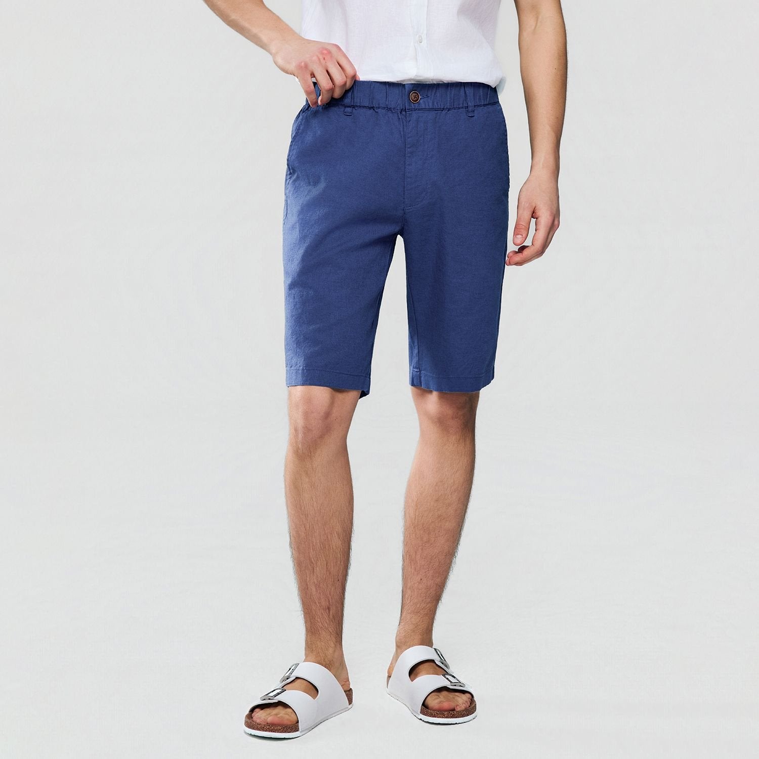 Men's Slim Linen Cotton Bermuda Shorts - Image 8