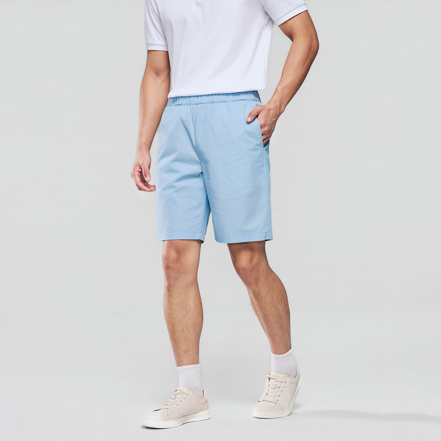 Men's Mid Rise Elastic Waist Shorts - Image 1