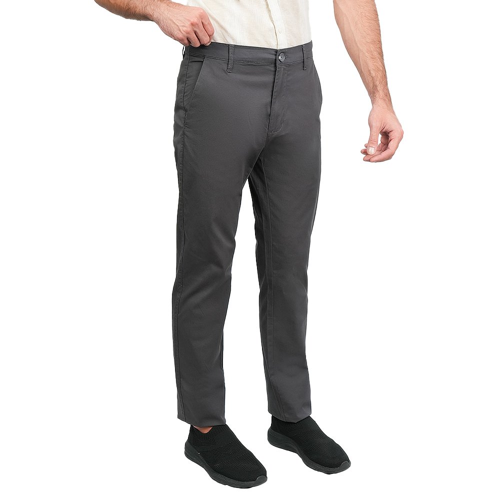 Men's Twill Low Rise Slim Taper Khaki Pant - Image 1