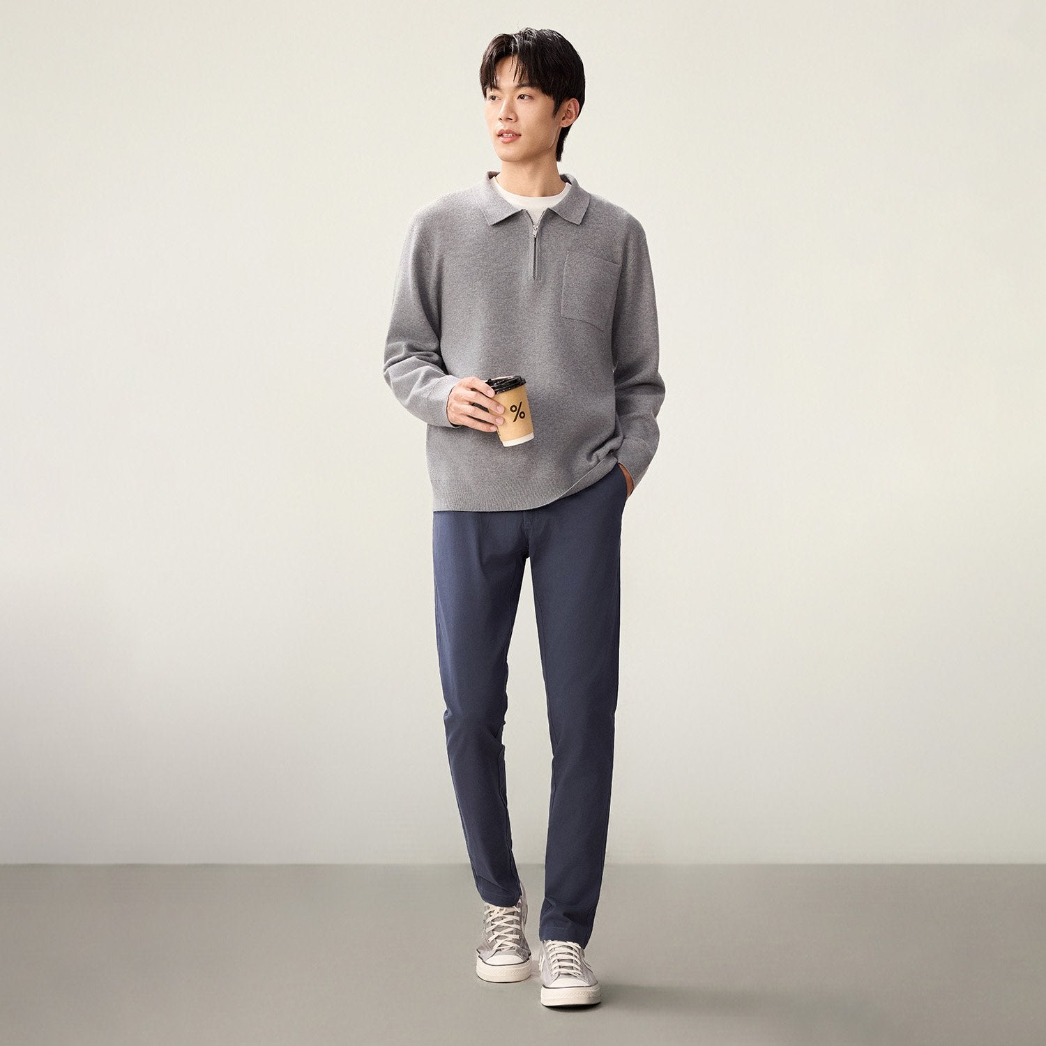 Men's  Twill Low Rise Slim Taper Khakis - Image 2