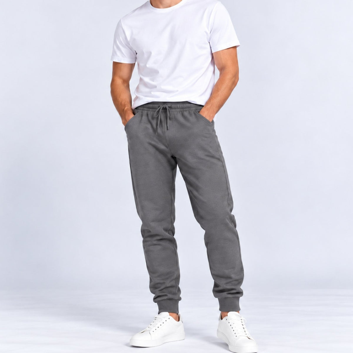 Men's  French Terry Mid Rise Slim Taper Jogger - Image 1