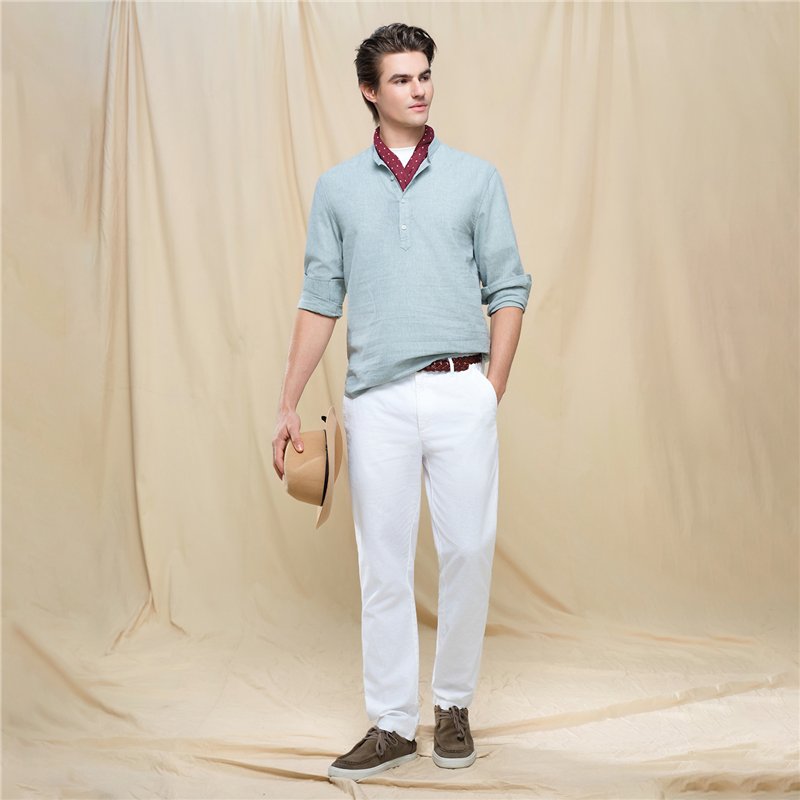 Men's Slim Taper Linen Cotton Khakis - Image 2