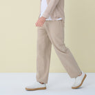 Men's  Mid Rise Relaxed Straight Elastic Waist Khakis - Image 3