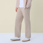Men's  Mid Rise Relaxed Straight Elastic Waist Khakis - Image 4