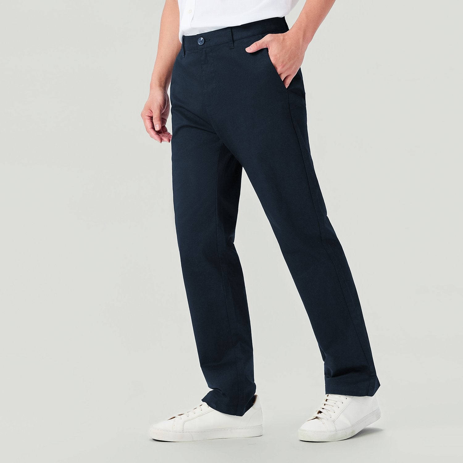 Men's Twill Mid Rise Regular Taper Khakis - Image 2