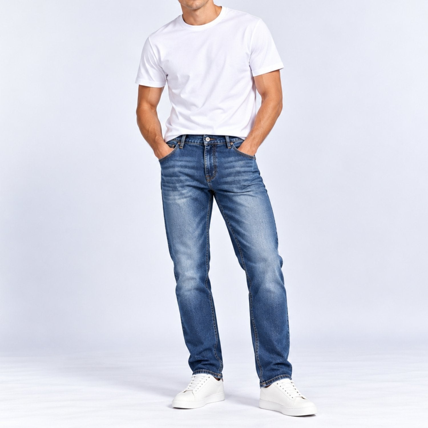 Men's Denim Low Rise Straight Jeans - Image 1