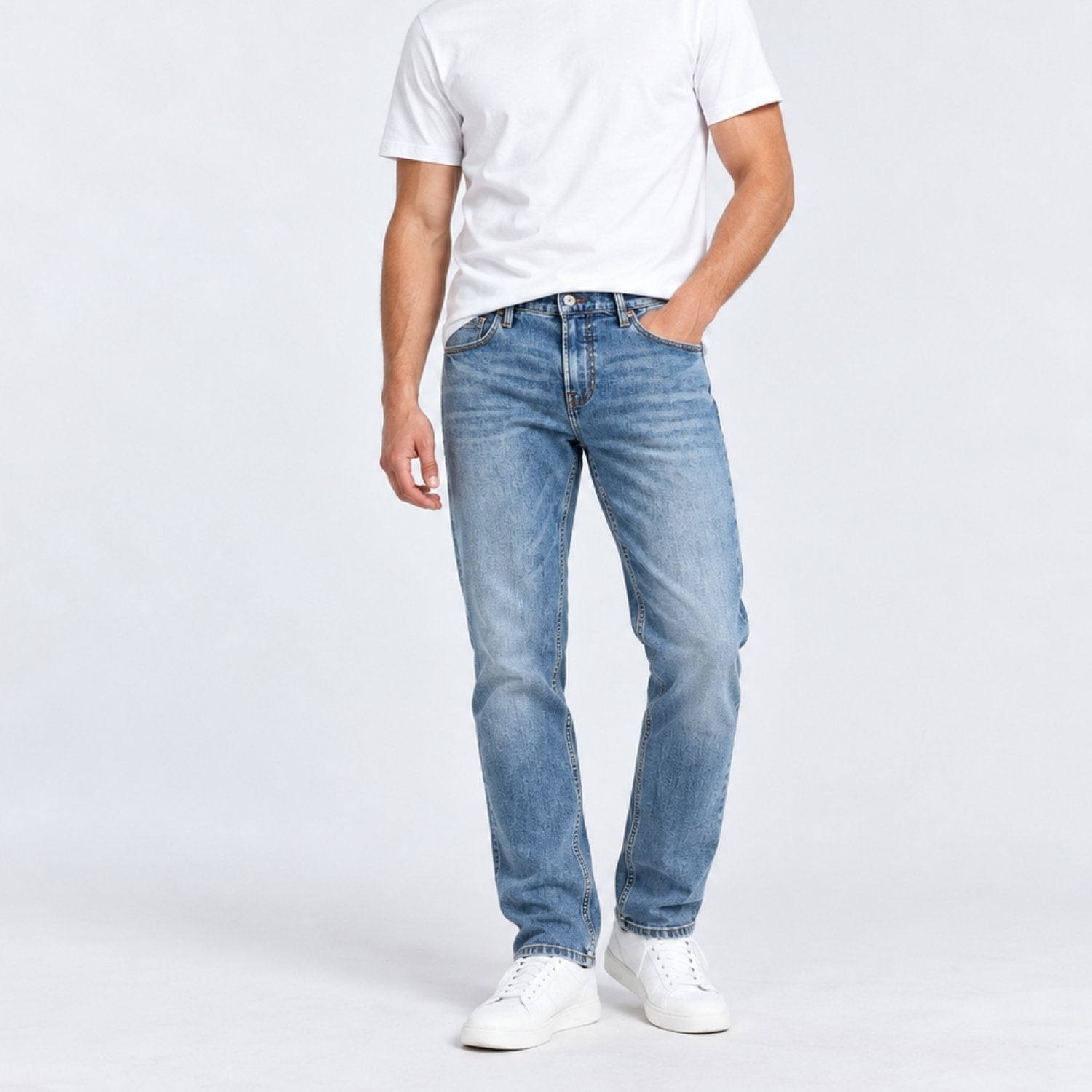 Men's Denim Low Rise Straight Jeans - Image 1