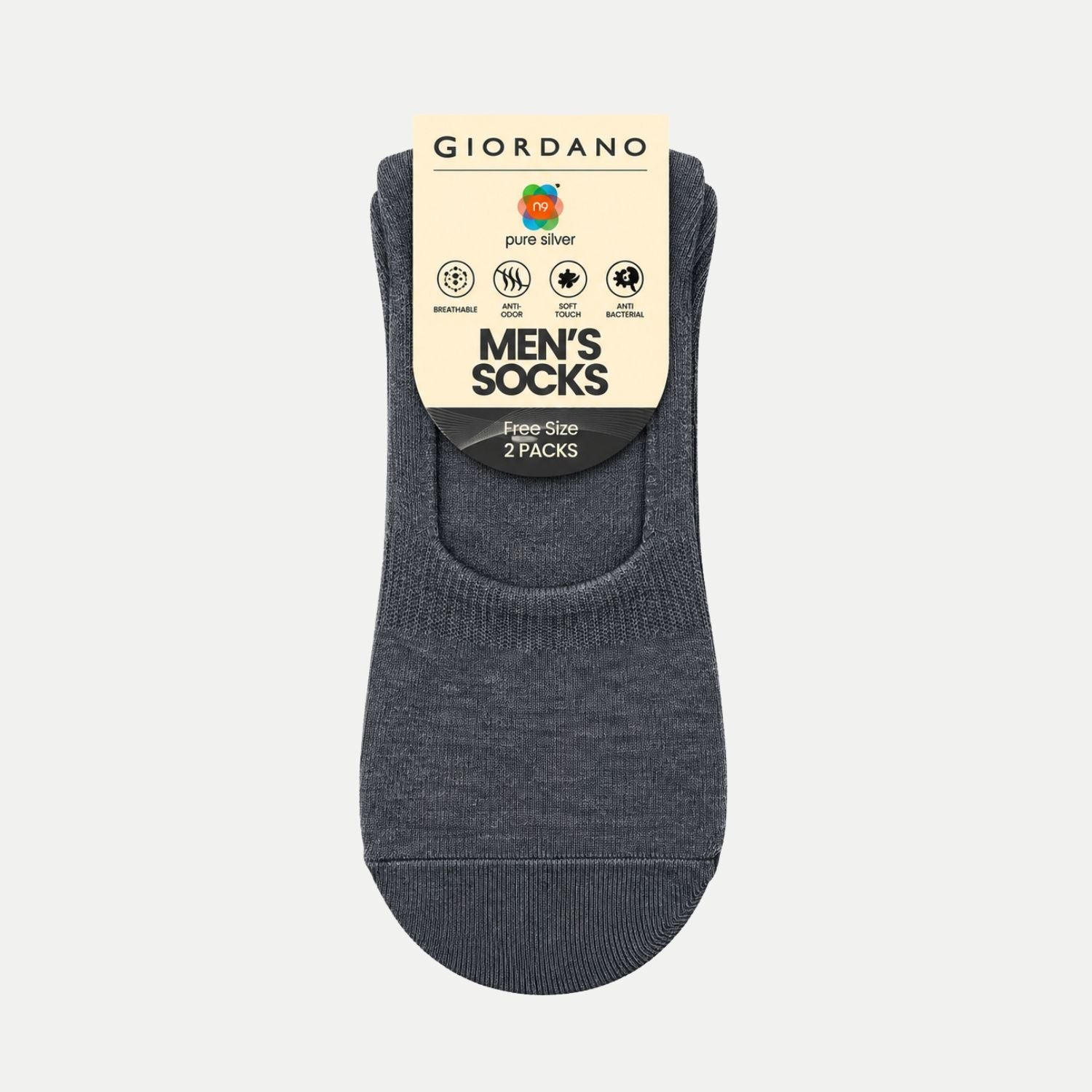 2-Pack Cotton Blend Invisible Socks - Image 1