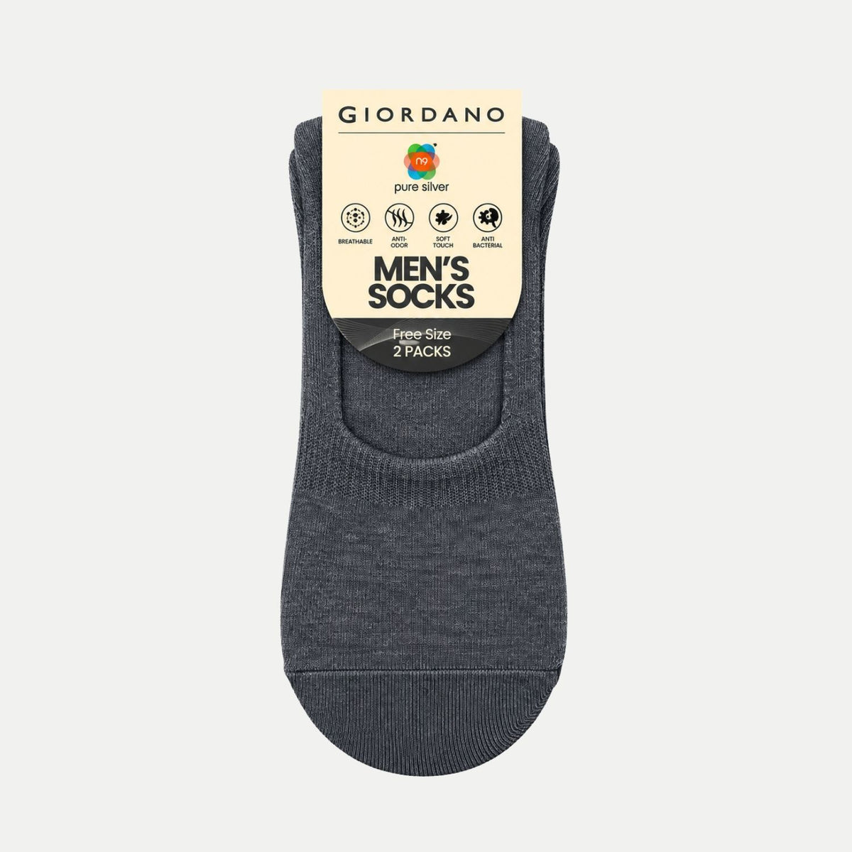 2-Pack Cotton Blend Invisible Socks - Image 1