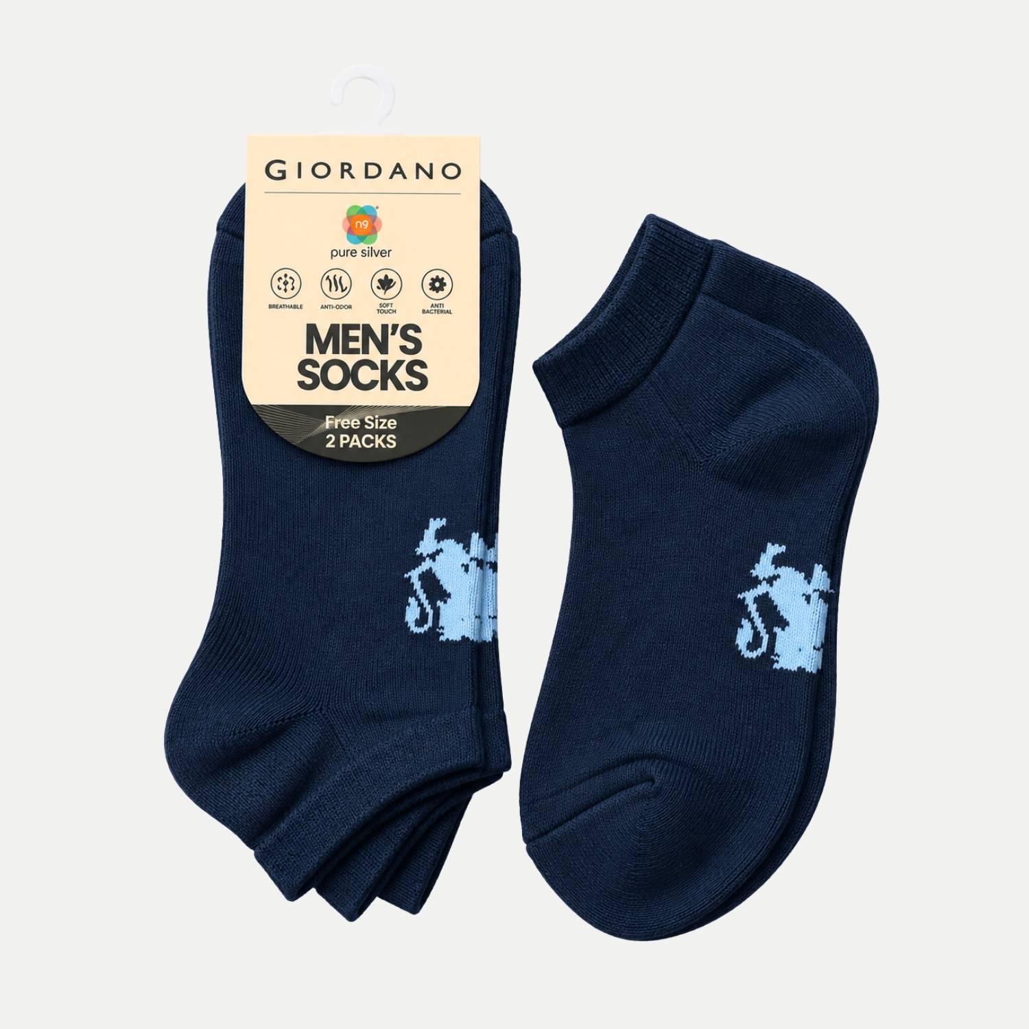 2-Pack Cotton Blend Ped Socks - Image 1