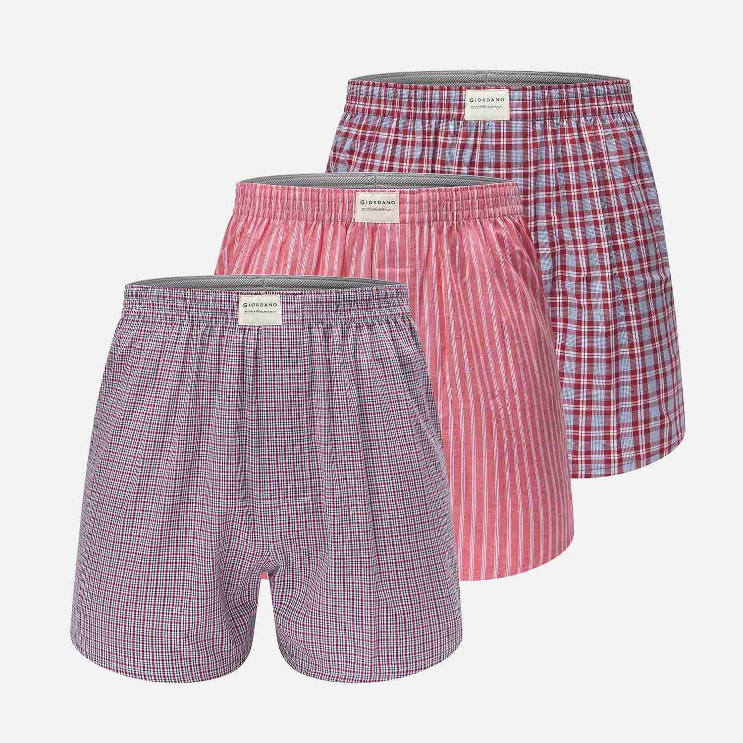 Men's Cotton Poplin Regular Fit 3 Pack Boxers - Image 1