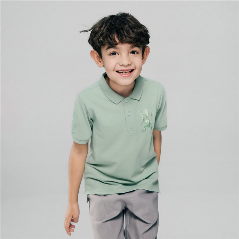 Junior's Slim Fit Lion Embroidered Cotton Polo - Image 4